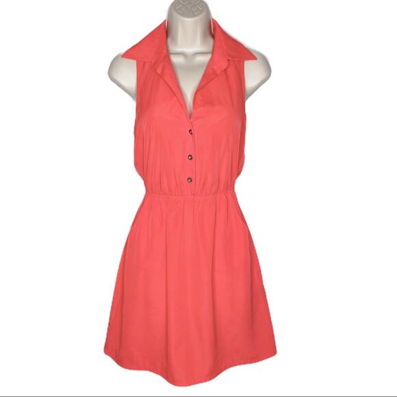 Bebe Coral Bonnie Collared Cross Halter Midi Sleeveless Dress XXS - Picture 2 of 10